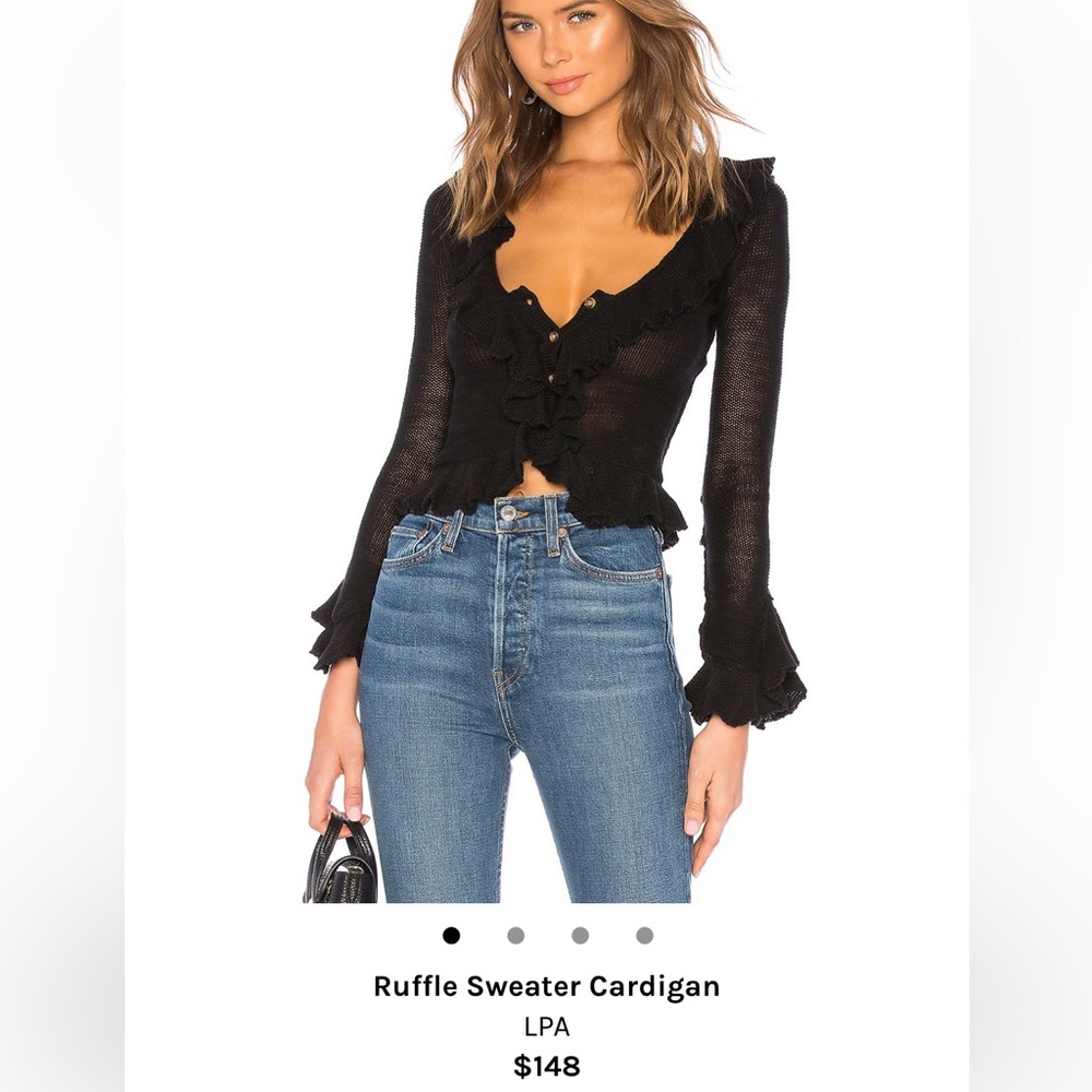 Ruffle sweater cardigan | Revolve